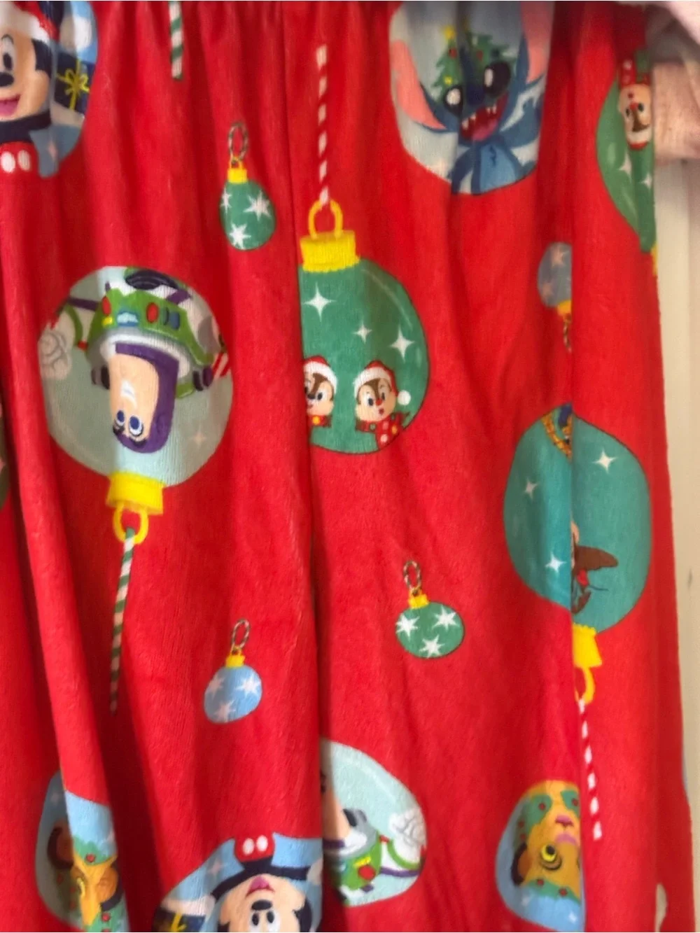 Disney Red Kids Holiday Ornament Character Pajama Set